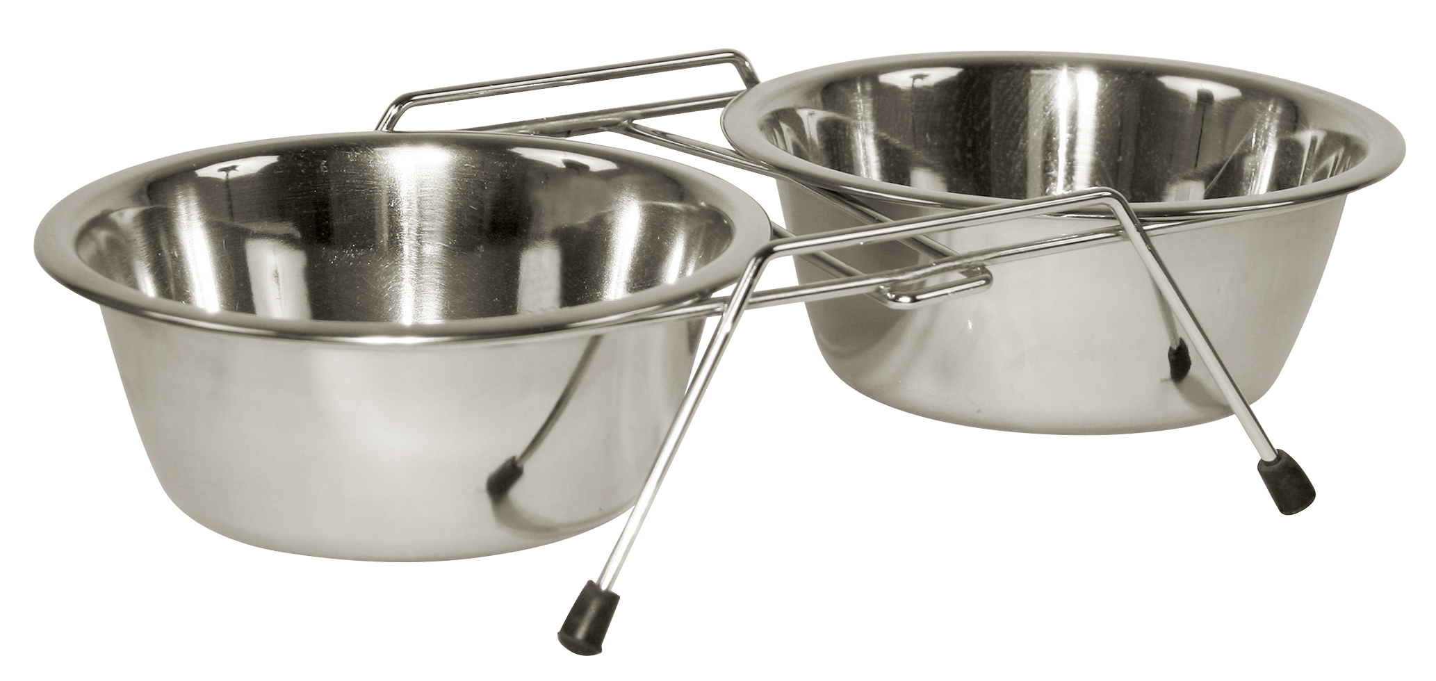 RVS Voerbak Twin Feeder 2 x 450 ml